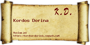 Kordos Dorina névjegykártya