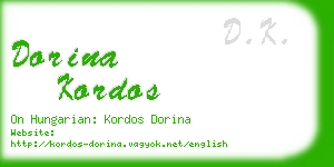 dorina kordos business card